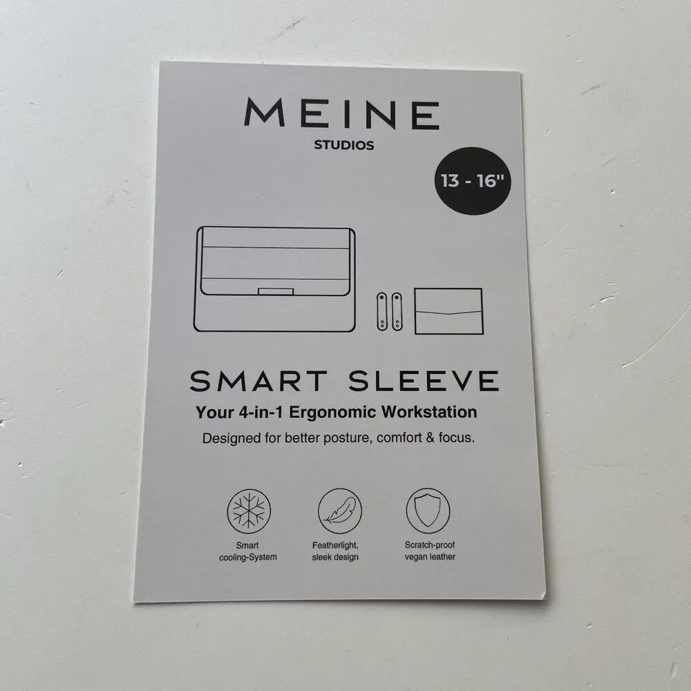 Meine Studios ERGO SLEEVE 4-in-1 Smart Sleeve 13-16” Navy Blue Workstation Set